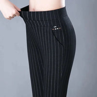 Damen Leichte Leggings | Hohe Taille – Schwarze Streifen