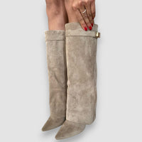 Lidia | Stiefel mit modernem Reißverschluss – Beige
