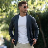 Finnian | Eleganter Strick-Cardigan – Dunkelgrau