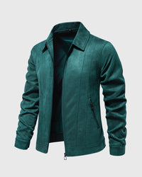 Leon | Zeitlose Suede-Bomberjacke – Jade