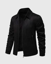 Leon | Zeitlose Suede-Bomberjacke – Schwarz