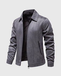 Leon | Zeitlose Suede-Bomberjacke – Grau