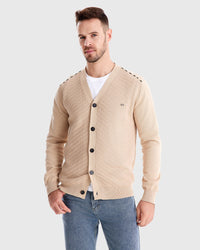 Alfred | Strick-Cardigan mit Knöpfen – Beige