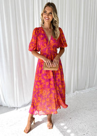 Elegantes, fließendes Kleid für Frauen | Maxi – Wassermelone