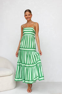 Jessica™ | Luxuriöses trägerloses Kleid – Grün/Weiß