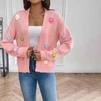 Bersha Flower Sommerweste | 3D Floral bestickte Damen Sommerweste – Rosa