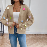 Bersha Flower Sommerweste | 3D Floral bestickte Damen Sommerweste – Khaki