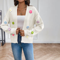 Bersha Flower Sommerweste | 3D Floral bestickte Damen Sommerweste – Weiß