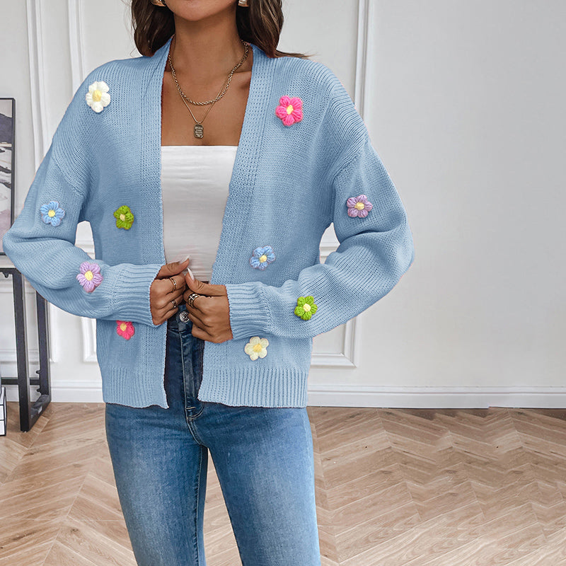 Bersha Flower Sommerweste | 3D Floral bestickte Damen Sommerweste