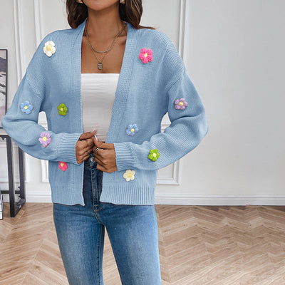 Bersha Flower Sommerweste | 3D Floral bestickte Damen Sommerweste