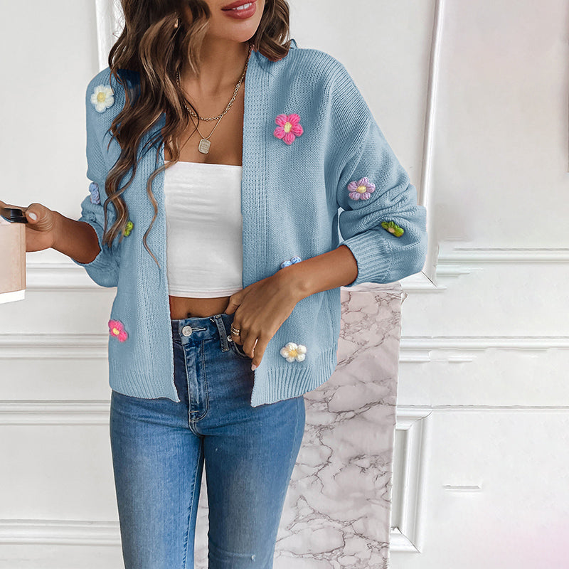 Bersha Flower Sommerweste | 3D Floral bestickte Damen Sommerweste
