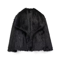 Lara | Faux Fur Coat – Schwarz
