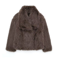 Lara | Faux Fur Coat – Brownie
