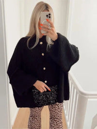 Mara | Oversized Cardigan für jeden Anlass – Schwarz