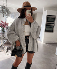 Mara | Oversized Cardigan für jeden Anlass – Grau