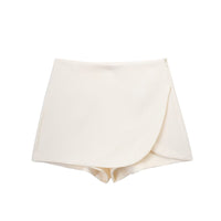 Damen Hohe Taille mit Shorts Mini Röck – Beige
