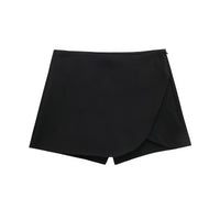 Damen Hohe Taille mit Shorts Mini Röck – Schwarz