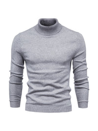 Eleganter Herren Rollkragenpullover aus Merinowolle – Grau
