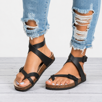 Danna - Retro-Damensandalen – Schwarz