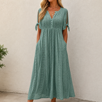 Siena - Luftiges Boho-Sommerkleid – Dunkelgrün