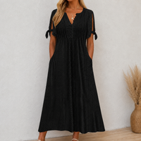 Siena - Luftiges Boho-Sommerkleid – Schwarz