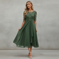 Yara - Elegantes Chiffon-Midikleid – Grün