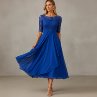 Yara - Elegantes Chiffon-Midikleid – Blau