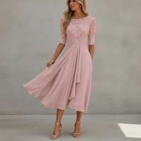 Yara - Elegantes Chiffon-Midikleid – Rosa
