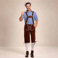 Thomas - Vintage-Oktoberfest-Hosenträger-Set – Blau / Braun