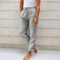 Stacy - Bequeme Damenhose aus leichtem Stoff – Grau