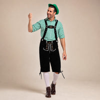 Thomas - Vintage-Oktoberfest-Hosenträger-Set – Grün / Schwarz