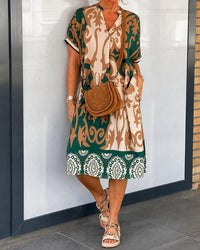 Yaseen - Kleid mit verziertem Muster – Grün