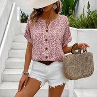 Lina - Sommer-Top mit floralen Mustern und femininem Akzent – Rosa