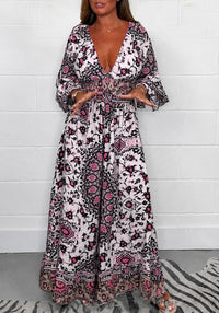 Rosanna - Luftiger gemusterter Overall – Rosa