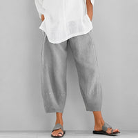 Alethea - Bequeme, locker geschnittene Sommerhose – Grau