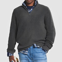 Sean - Herrenpullover mit Reißverschluss – Grau