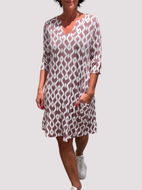 Jazmin - Lässiges Midikleid mit Rüschen – Braun
