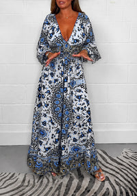 Rosanna - Luftiger gemusterter Overall – Blau