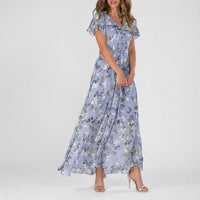 Lea - Ein vielseitiges Blumen-Midikleid für jede Gelegenheit – Violett