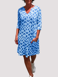 Jazmin - Lässiges Midikleid mit Rüschen – Blau