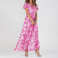 Lea - Ein vielseitiges Blumen-Midikleid für jede Gelegenheit – Rosa