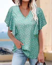 Vendee - Elegante Bluse mit Raffungen – Grün