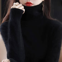 Letizia - Stilvoller Rollkragenpullover – Schwarz
