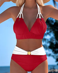 Camille - Schicker Bikini mit hoher Taille – Rot