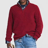 Sean - Herrenpullover mit Reißverschluss – Rot