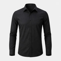 Hugo - Komfortables Herrenhemd aus flexiblem Stoff – Schwarz