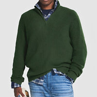 Sean - Herrenpullover mit Reißverschluss – Grün