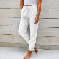 Dyan - Damenhose mit Zugband für einen lässigen Stil – Weiß