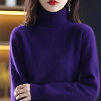 Letizia - Stilvoller Rollkragenpullover – Violett