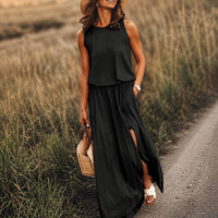 Edna - Lässiges Boho-Maxikleid aus Modal – Schwarz